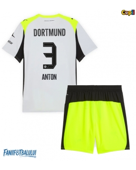 Borussia Dortmund Waldemar Anton #3 Echipament de Fotbal Replică 2025-26 Copii Deplasare (+ Șorturi)
